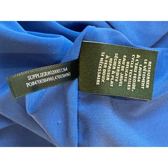 Lauren Ralph Lauren Women V Neck Cut Blouse Top 200615171004 Back Zip Blue SZ XS - Picture 8 of 8